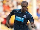 Gabriel Obertan of Newcastle United in action during the Pre Season Friendly match between Motherwell and Newcastle United at Fir Park on July 16, 2013