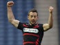 Edinburgh's captain Greig Laidlaw celebrates at the final whistle during the The Heineken Cup Pool 6 Match between Edinburgh and Munster at Murrayfield Stadium, on October 12, 2013