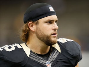 Jed Collins #45 of the New Orleans Saints at the Mercedes-Benz Superdome on August 25, 2012