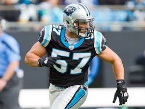 Jordan Senn on special teams during the game against the Tennessee Titans at Bank of America Stadium on November 13, 2011