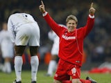Juninho celebrates winning the League Cup with Middlesbrough in February 2004.