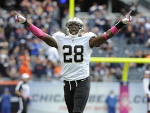 Keenan Lewis of the New Orleans Saints celebrates a victory against the Chicago Bears on October 6, 2013