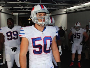 Kiko Alonso #50 of the Buffalo Bills readies to enter the field against the Carolina Panthers at Ralph Wilson Stadium on September 15, 2013
