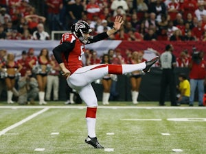 Falcons kicker Matt Bosher in action against the Seahawks on January 13, 2013