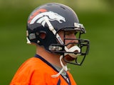 Mike Remmers of the Denver Broncos jogs during rookie camp at Dove Valley on May 11, 2012