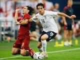 Owen Hargreaves battles for possession against Portugal at the 2006 World Cup.