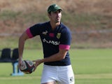 Ruan Pienaar passes the ball during the South Africa Springbok training session held at St. Peter's College on September 30, 2013