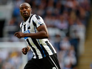 Shola Ameobi of Newcastle in action during the Premier League match between Newcastle United and Fulham at the St James Park on August 31, 2013