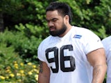Star Lotulelei of the Carolina Panthers walks toward the team's practice facility during the Panthers Rookie Camp on May 10, 2013