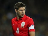 England skipper Steven Gerrard looks on during the FIFA 2014 World Cup Qualifying Group H match between Ukraine and England at the Olympic Stadium on September 10, 2013