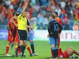 Wayne Rooney is red carded during England's clash with Montenegro in 2011.