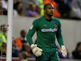 Carl Ikeme of Wolverhampton Wanderers in action during the npower Championship match between Wolverhampton Wanderers and Barnsley at Molineux on August 21, 2012