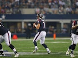 Case Keenum #7 of the Houston Texans during a preseason game at AT&T Stadium on August 29, 2013