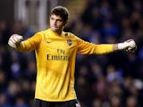 Damian Martinez of Arsenal during the Capital One Cup Fourth Round match between Reading and Arsenal at Madejski Stadium on October 30, 2012
