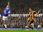 Steven Pienaar of Everton scores his side's second goal during the Barclays Premier League match between Everton and Hull City at Goodison Park on October 19, 2013