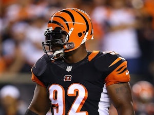 Linebacker James Harrison of the Cincinnati Bengals on the field in the first half while taking on the Pittsburgh Steelers at Paul Brown Stadium on September 16, 2013