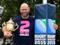 Former England rugby international, Lawrence Dallaglio poses with the Webb Ellis Cup on September 17, 2013
