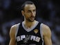 Manu Ginobili of the San Antonio Spurs looks on during the third quarter of Game 7 of the NBA Finals against the Miami Heat at the American Airlines Arena June 20, 2013