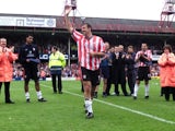 Matthew Le Tissier of Southampton acknowledges the Southampton fans at the end of the last ever League game at The Dell on May 19, 2001