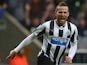 Yohan Cabaye of Newcastle United celebrates scoring their first goal during the Barclays Premier League match between Newcastle United and Liverpool at St James' Park on October 19, 2013