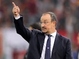 Napoli head coach Rafael Benitez gestures during the Serie A match between AS Roma and SSC Napoli at Stadio Olimpico on October 18, 2013