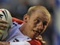 England's Full back Shaun Briscoe in action against Australia during the Gillette Four Nations International Rugby League match on October 31, 2009