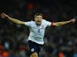 Steven Gerrard of England celebrates scoring the second goal during the FIFA 2014 World Cup Qualifying Group H match between England and Poland at Wembley Stadium on October 15, 2013