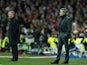 Alex Ferguson and Jose Mourinho stand on the Bernabeu touchline in February 2013.