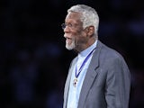 Bill Russell receives the Medal of Freedom on the court at the 2011 NBA All-Star Game at Staples Center on February 20, 2011