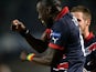 Bordeaux' Senegalese defender Ludovic Lamine Sane celebrates after scoring during the UEFA Europa League group F football match between Bordeaux and APOEL Nicosia at the Chaban Delmas Stadium in Bordeaux on October 24, 2013