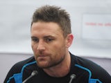 New Zealand cricket captain Brendon McCullum looks on during a press conference at the at the Sher-e Bangla National Stadium in Dhaka on October 20, 2013
