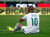 Simone Zaza of Sassuolo shows his dejection during the Serie A match between Calcio Catania and US Sassuolo Calcio at Stadio Angelo Massimino on October 27, 2013