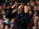 Ajax's head coach Frank de Boer gestures during the UEFA Champions League Group H football match between Celtic and Ajax at Celtic Park in Glasgow, Scotland, on October 22, 2013