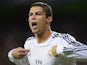 Real Madrid's Portuguese forward Cristiano Ronaldo celebrates after scoring during the UEFA Champions League Group B football match Real Madrid CF vs Juventus on October 23, 2013