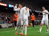 Cristiano Ronaldo celebrates scoring the winning goal during the El Clasico in April 21, 2012.