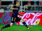 Real Valladolid's Daniel Larsson scores his team's second goal against Rayo Vallecano on October 25, 2013