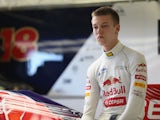 Daniil Kvyat of Russia prepares to drive the Toro Rosso F1 car during the young drivers test at Silverstone Circuit on July 19, 2013