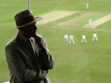 Geoffrey Boycott looks on as Yorkshire face Northamptonshire in the LV County Championship on May 30, 2012