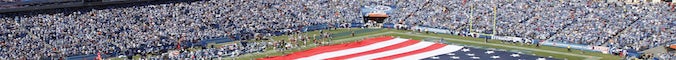 General view of the American flag on the field before the NFL season opener between the Tennessee Titans and Oakland Raiders at LP Field on September 12, 2010