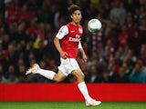 Park Chu-Young of Arsenal in action during the Carling Cup Third Round match between Arsenal and Shrewsbury Town at Emirates Stadium on September 20, 2011