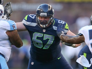 Paul McQuistan of the Seattle Seahawks blocks against the Tennessee Titans at CenturyLink Field on August 11, 2012 