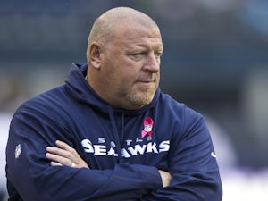 Offensive line coach Tom Cable of the Seattle Seahawks during the season opener against the Arizona Cardinals at the University of Phoenix Stadium on September 9, 2012