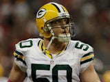 A.J. Hawk #50 of the Green Bay Packers is seen on the field against the Houston Texans at Reliant Stadium at Reliant Stadium on October 14, 2012 