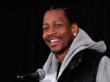 Basketball player Allen Iverson smiles during a news conference at the Thomas & Mack Center to announce the Las Vegas Superstar Challenge October 26, 2011