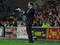 Cardiff manager Malky Mackay reacts during the Barclays Premier League match between Cardiff City and Swansea at Cardiff City Stadium on November 3, 2013