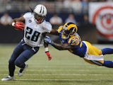 Chris Johnson of the Tennessee Titans runs against the St. Louis Rams in the second quarter at the Edward Jones Dome on November 3, 2013