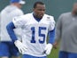 LaVon Brazill of the Indianapolis Colts looks on during a rookie minicamp at the team facility on May 4, 2012