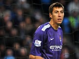 Manchester City's Romanian goalkeeper Costel Pantilimon looks on during the English Premier League football match between Manchester City and Norwich City at the Etihad Stadium in Manchester, northwest England, on November 2, 2013
