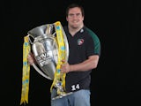 Marcos Ayerza of Leicester Tigers poses with the Aviva Premiership Trophy after the Aviva Premiership Final between Leicester Tigers and Northampton Saints at Twickenham Stadium on May 25