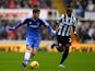 Chelsea's Oscar and Newcastle's Cheik Tiote in action during their Premier League match on November 2, 2013